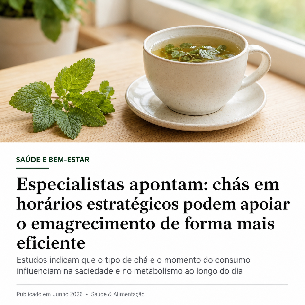 Estudo sobre chás em horários estratégicos
