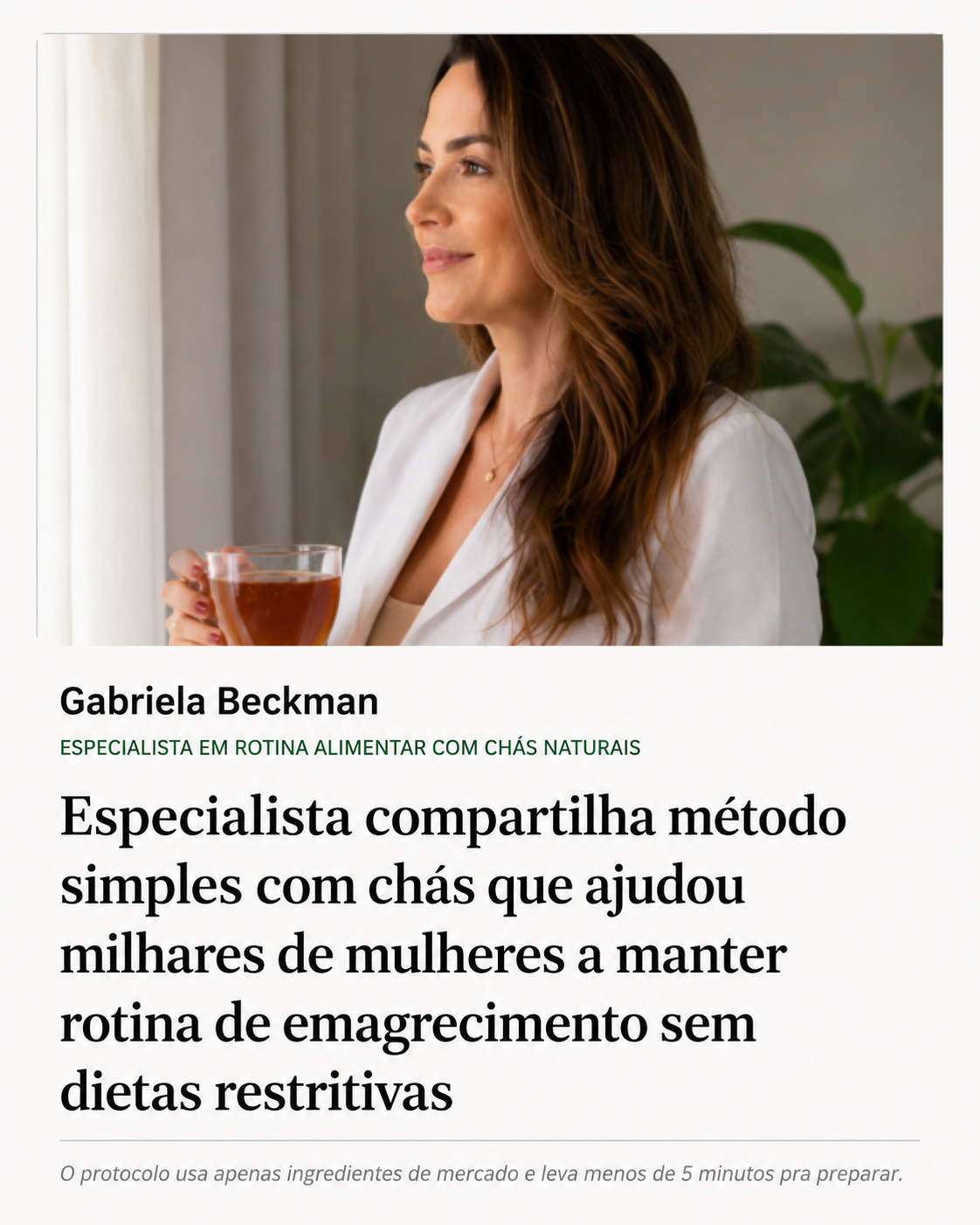 Especialista compartilha método com chás